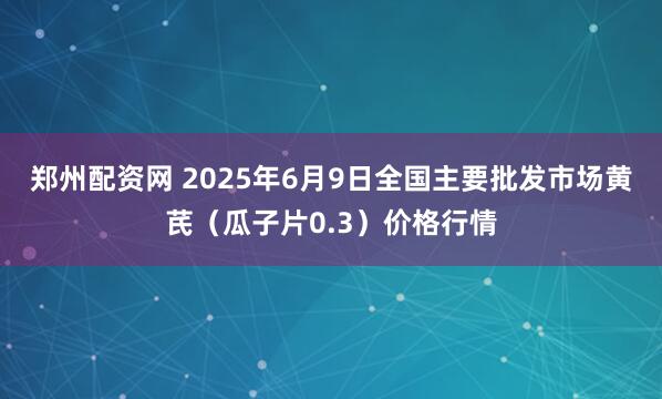 郑州配资网 2025年6月9日全国主要批发市场黄芪（瓜子片0.3）价格行情