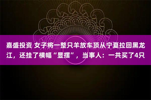 嘉盛投资 女子将一整只羊放车顶从宁夏拉回黑龙江，还挂了横幅“显摆”，当事人：一共买了4只